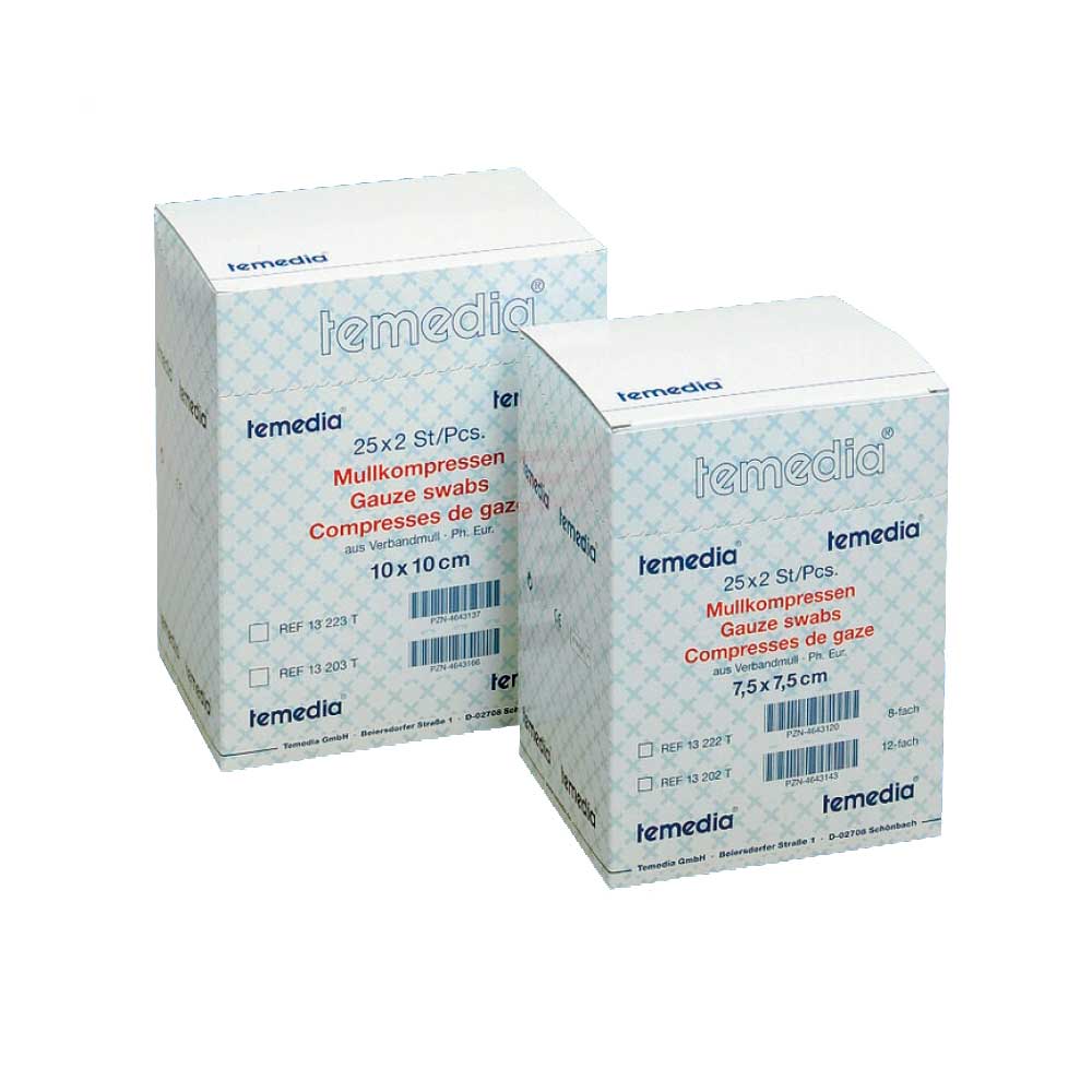 Holthaus Medical Temedia Gauze Compress, Sterile 5x5cm, 25x2pcs