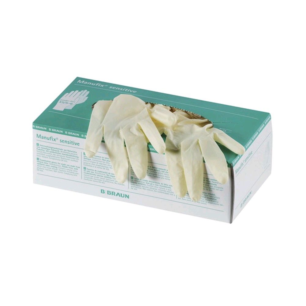 Manufix Sensitive Natural Latex Gloves, B. Braun, 100 items