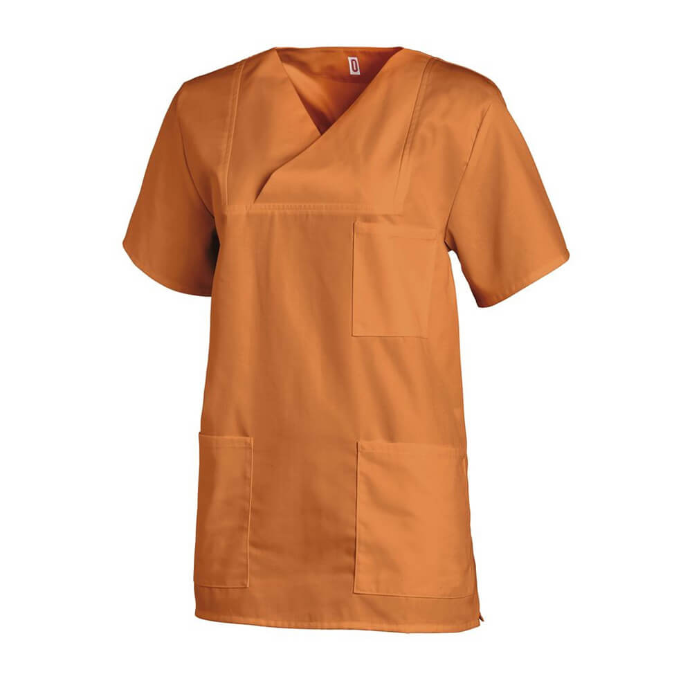 Leiber Slip-on Casaques, unisex, short sleeve, 1 chest/ 2 side pockets, orange, II