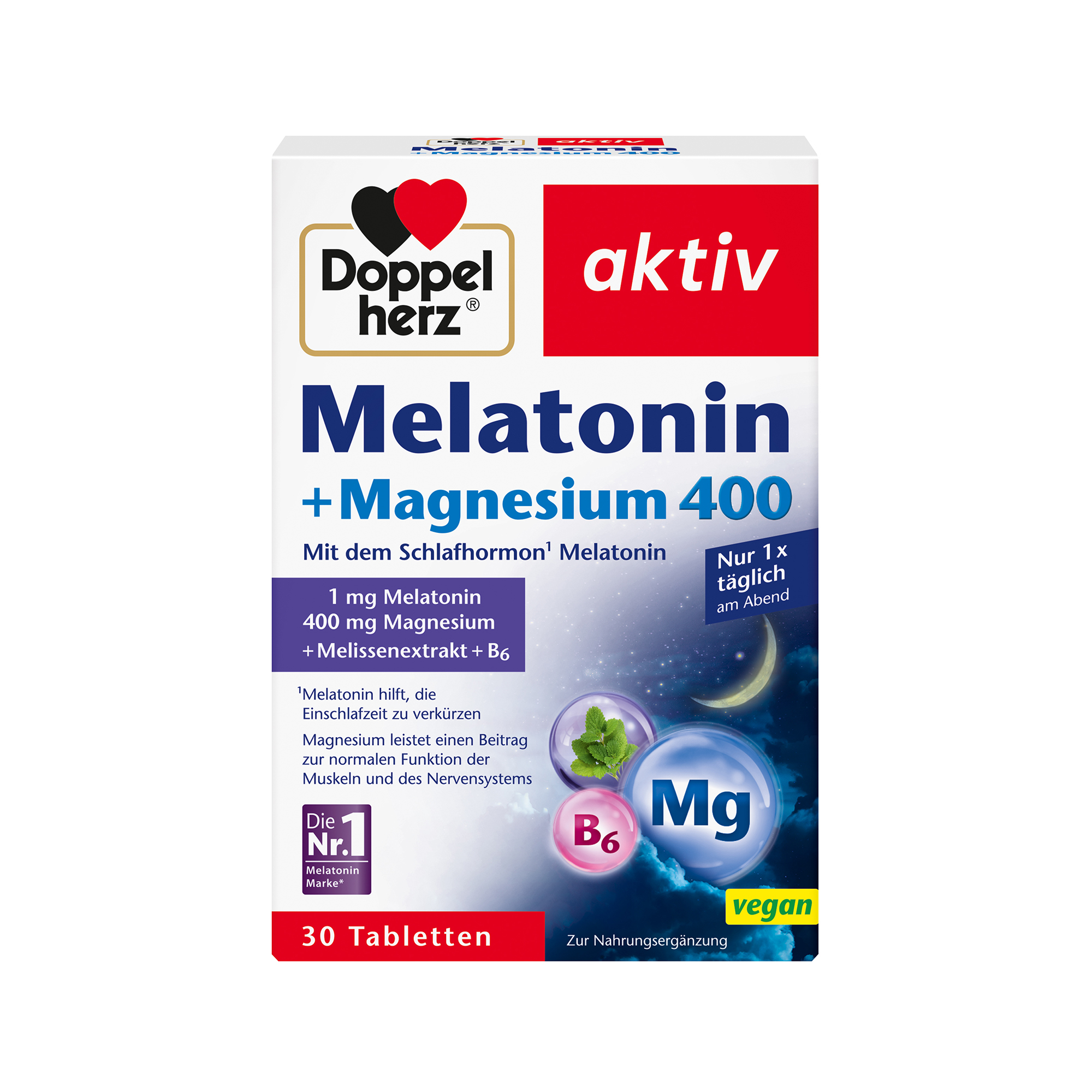 Doppelherz aktiv Melatonin + Magnesium 400, 30 Tablets