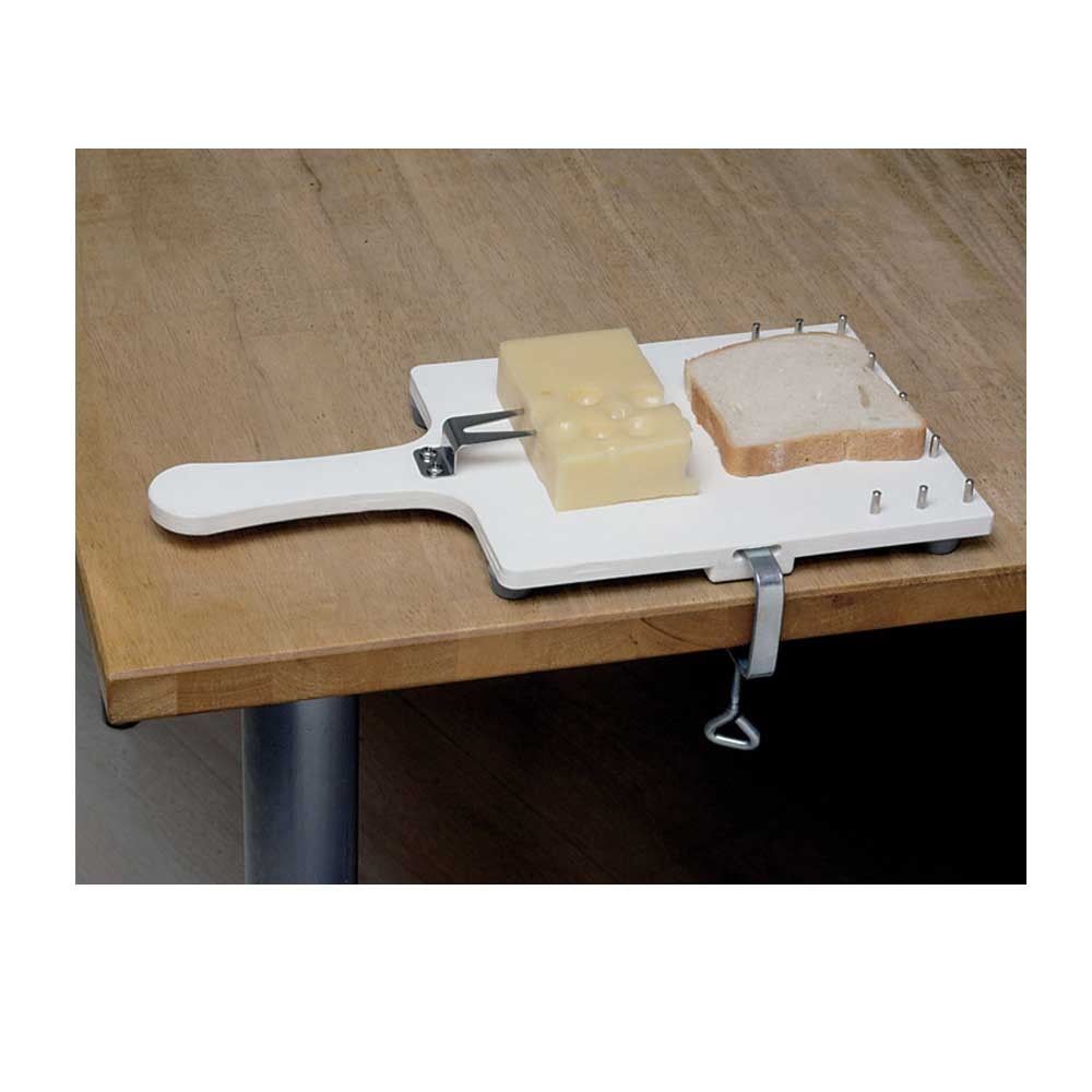 Behrend kitchen board with holding fork, clamp, rubber feet, 23x18cm
