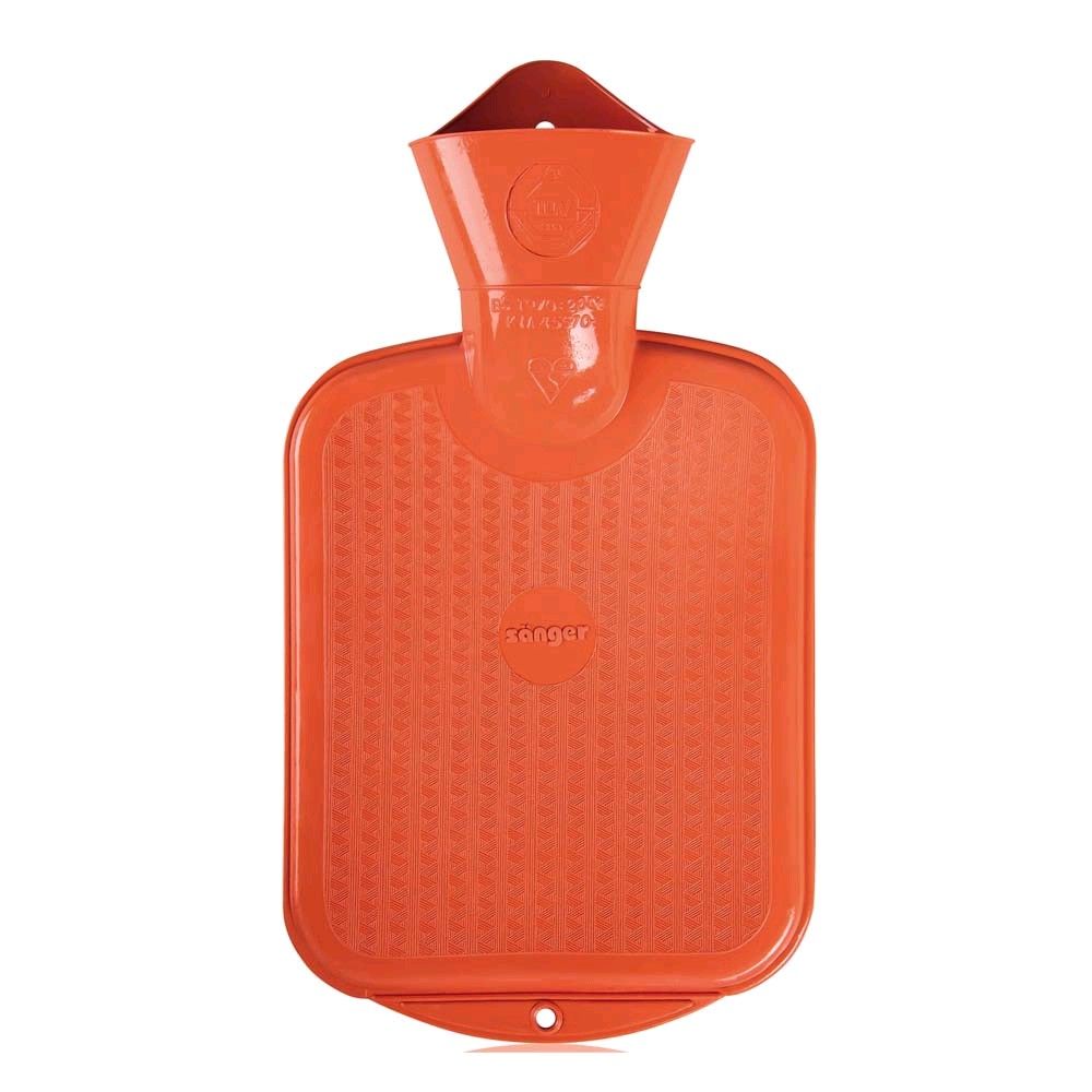 Sänger 0.8 L hot water bottle for kids, smooth, seamless, orange