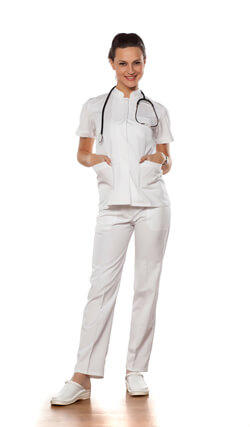 doctor wears a white Scrub pant