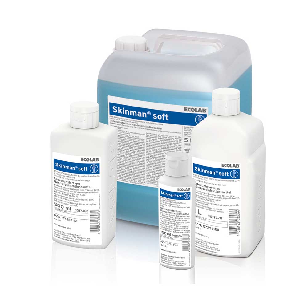 Ecolab Hand Disinfection Skinman Soft, Sizes