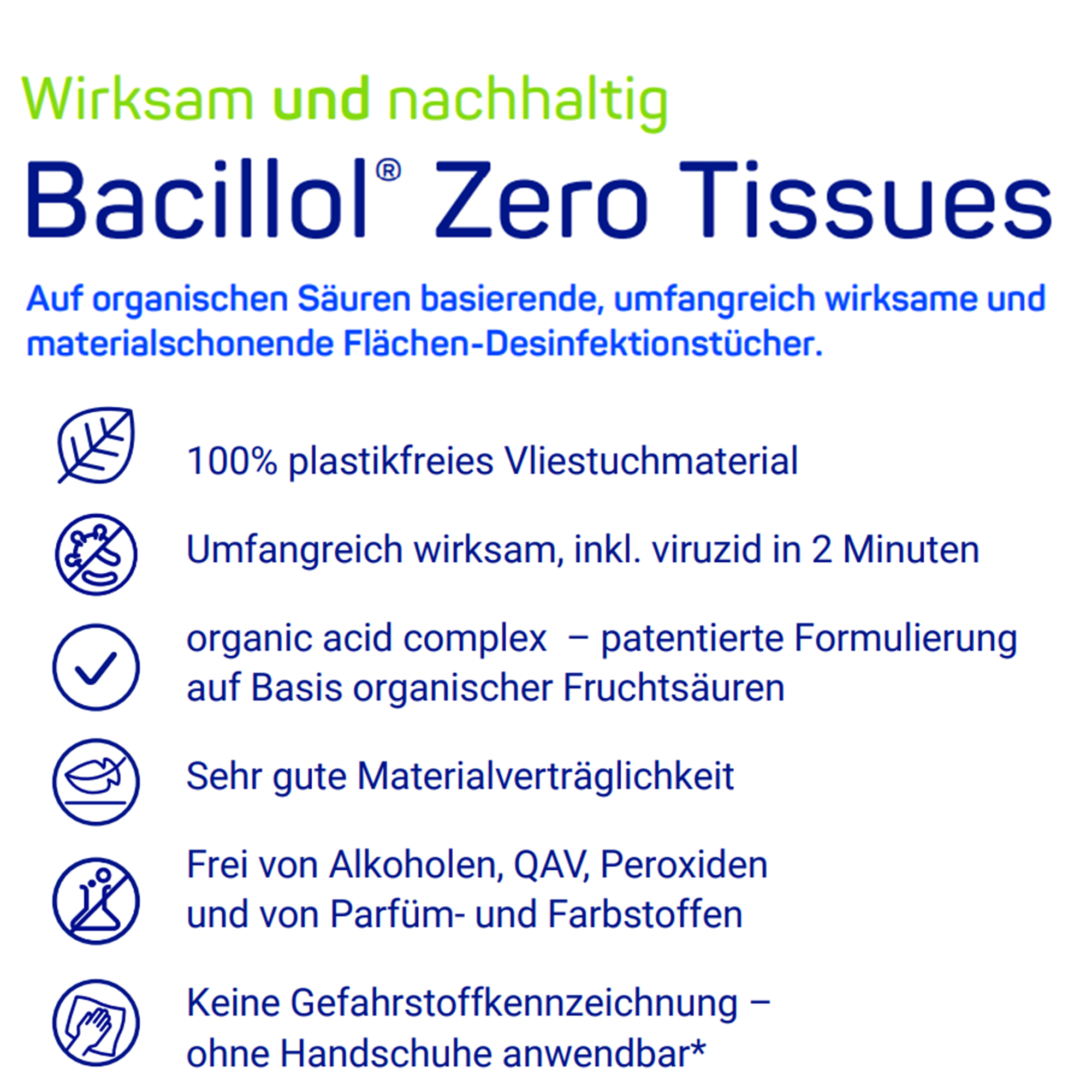 BODE Bacillol® Zero Tissues XL, 80 wipes