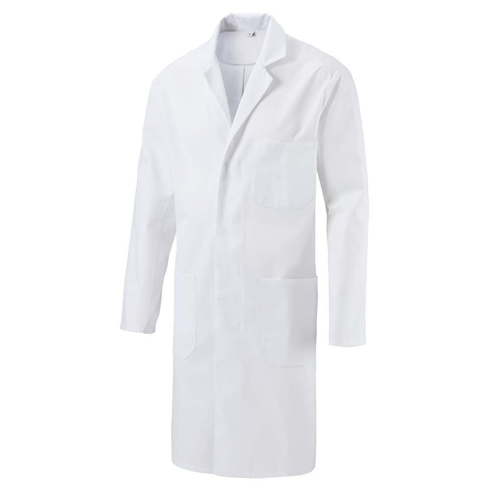 Exner Unisex Coat, Chest / Side Pockets, Push Button, White, M