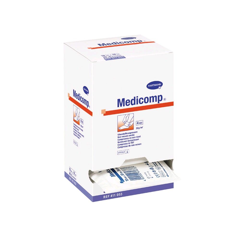 Medicomp Nonwoven Compresses by Hartmann, 25 x 2 items, 10 x 10 cm