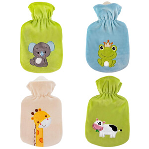 Children's Hot Water Bottle with Animal Motifs