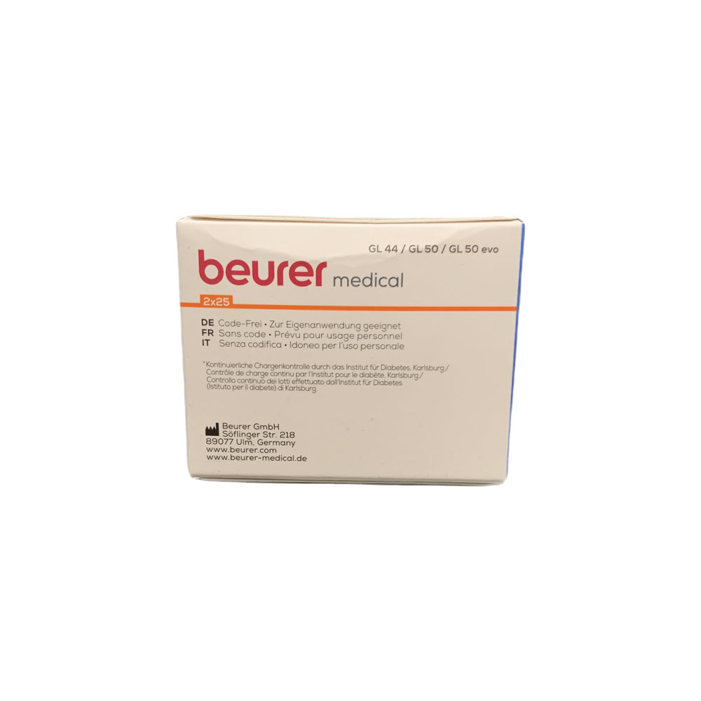 Blood Sugar Test Stripes for GL 44 and GL 50 by Beurer, 50 items