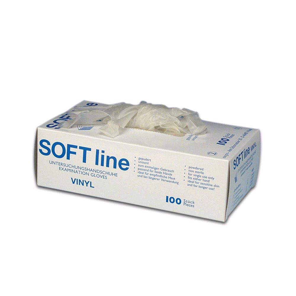 SOFTline Vinyl Gloves, powdered, 100 items, size XL
