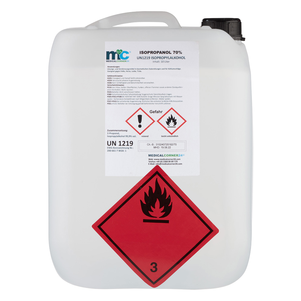 Isopropanol 70% isopropyl alcohol 10 litre canister