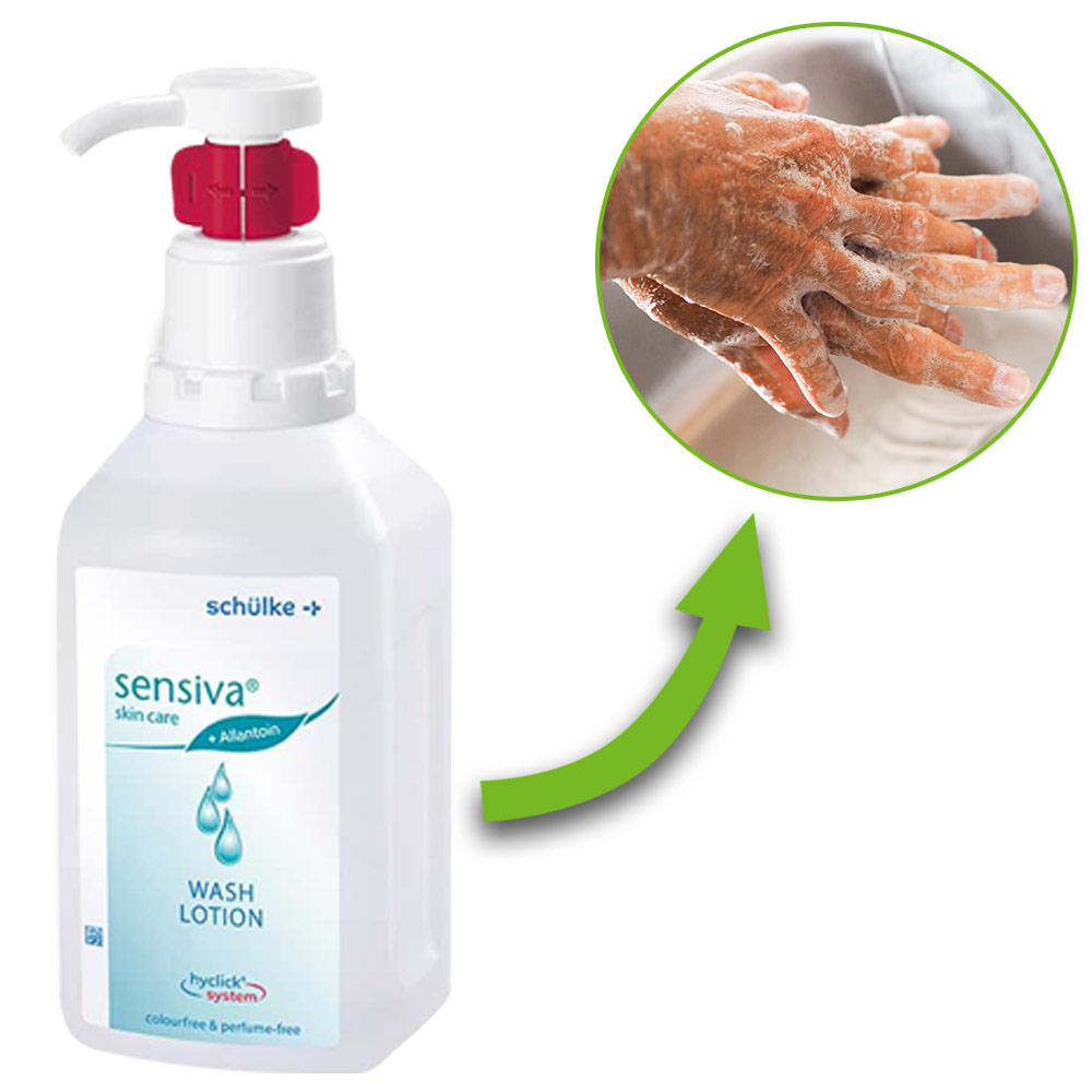 Schülke sensiva® wash lotion hyclick, soap-free, 1l