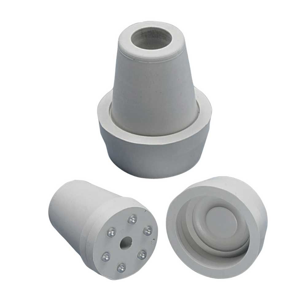 Behrend crutch capsule, rubber, with spikes, wide, grey, sizes