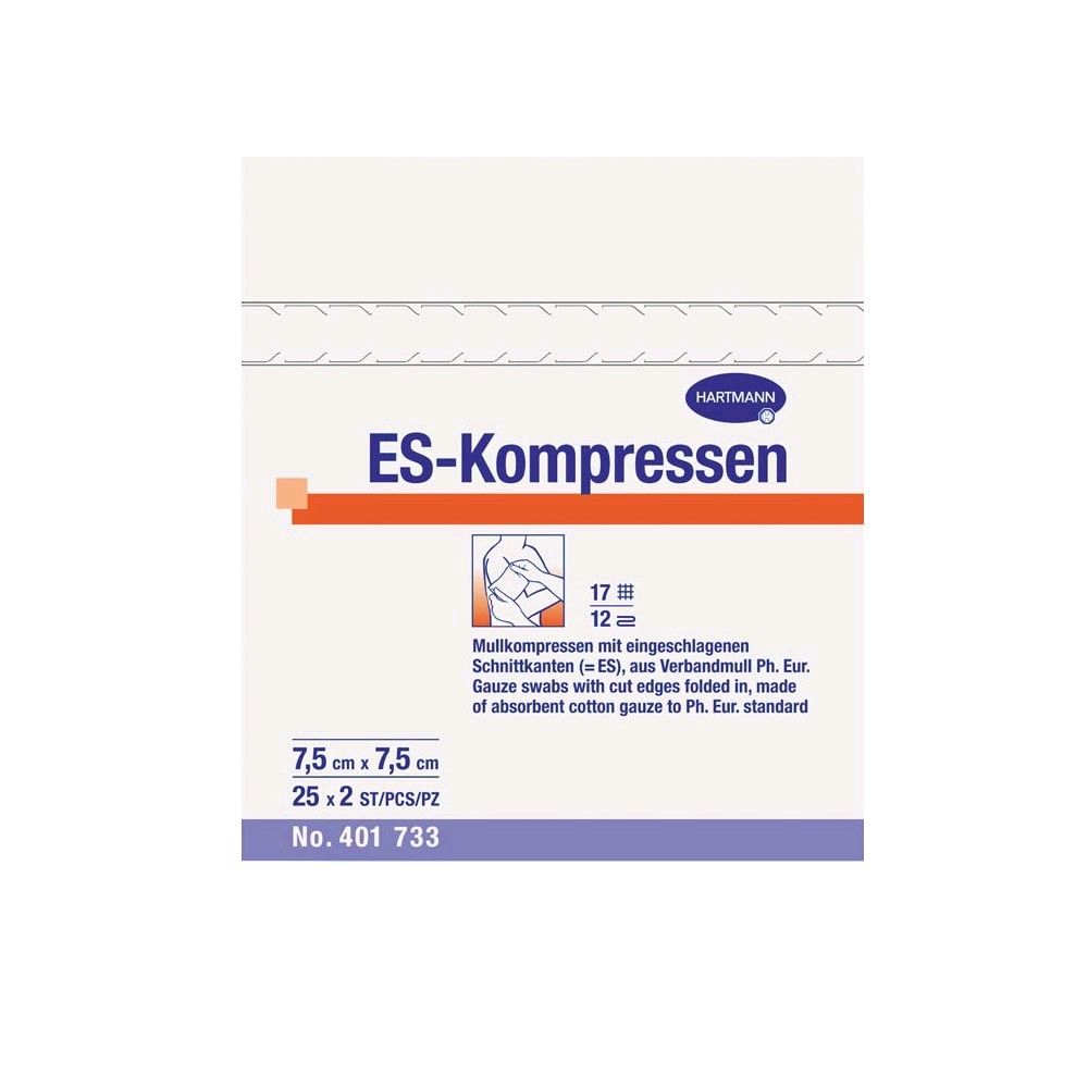 ES compresses, gauze swabs, Hartmann, sterile, 12f