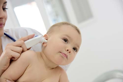 An ear thermometer makes it easy to measure babies' temperature An ear thermometer makes it easy to measure babies' temperature