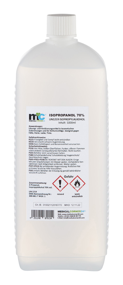 Isopropanol 70% isopropyl alcohol 12 x 1 litre bottle