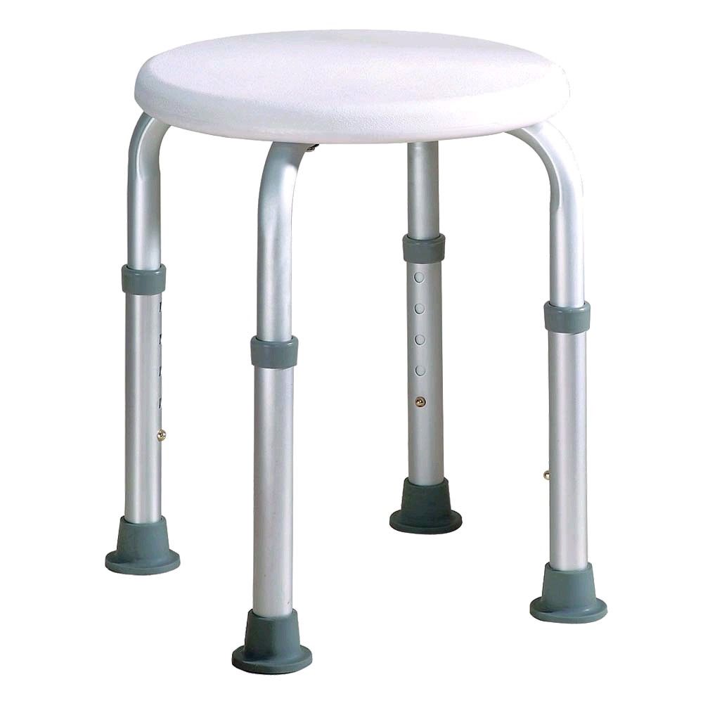 Careline AQUASAFE shower seat, height-adjustable, round, white or blue