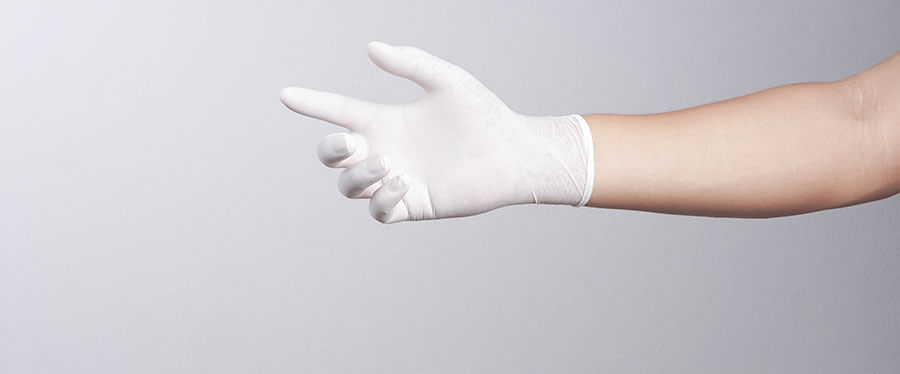 White latex disposable gloves