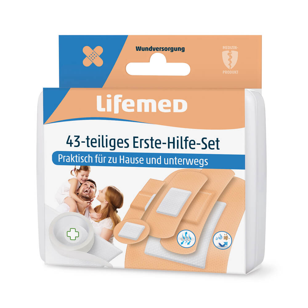 First aid kit, first aid bag, from Lifemed®, 43 pieces