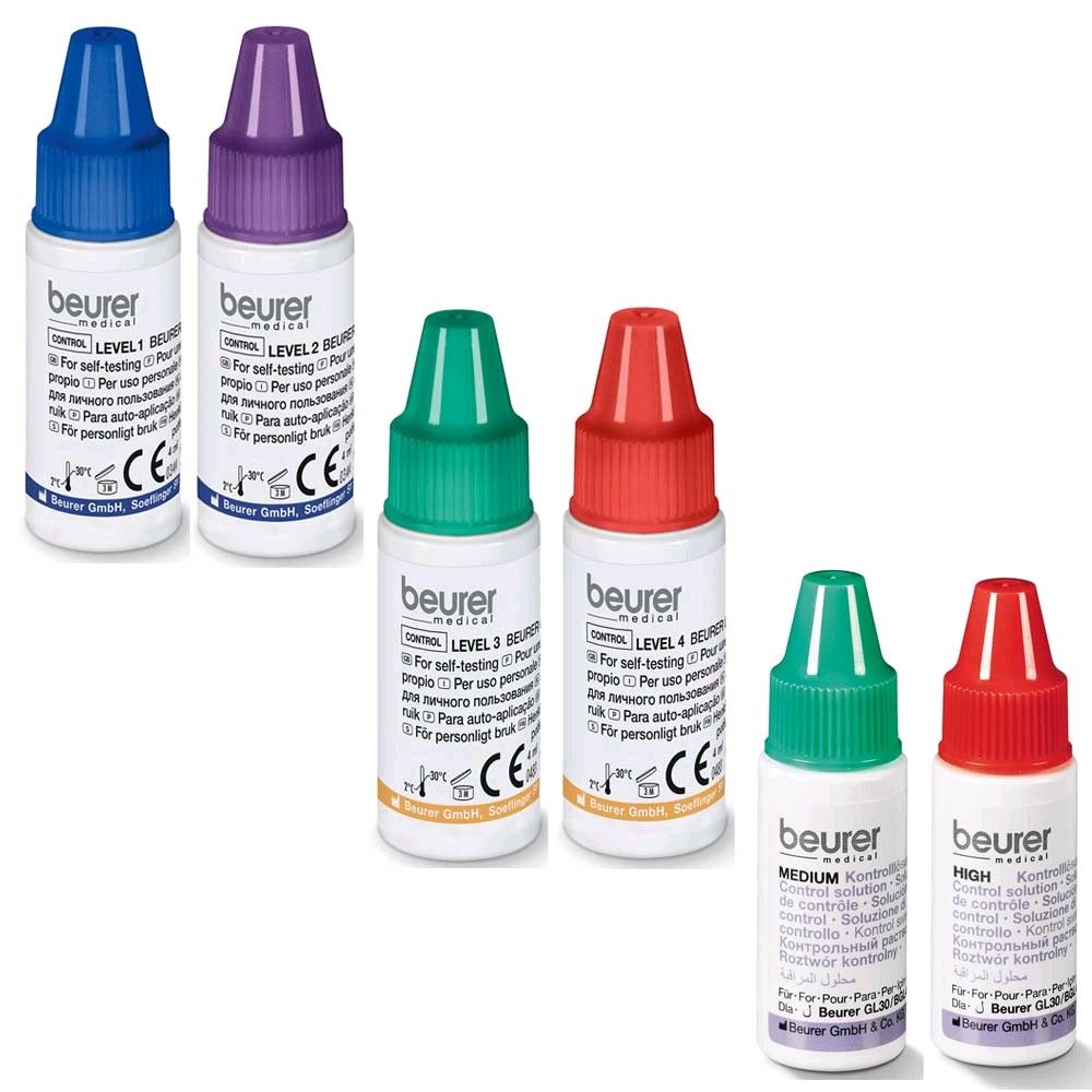 Control Solution for glucometers from Beurer each 2x 4 ml bottles