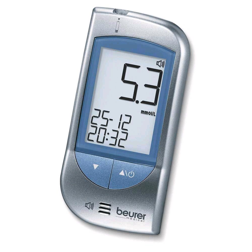 Blood Sugar Meter GL 34 by Beurer, mmol/l or mg/dl, with voice output