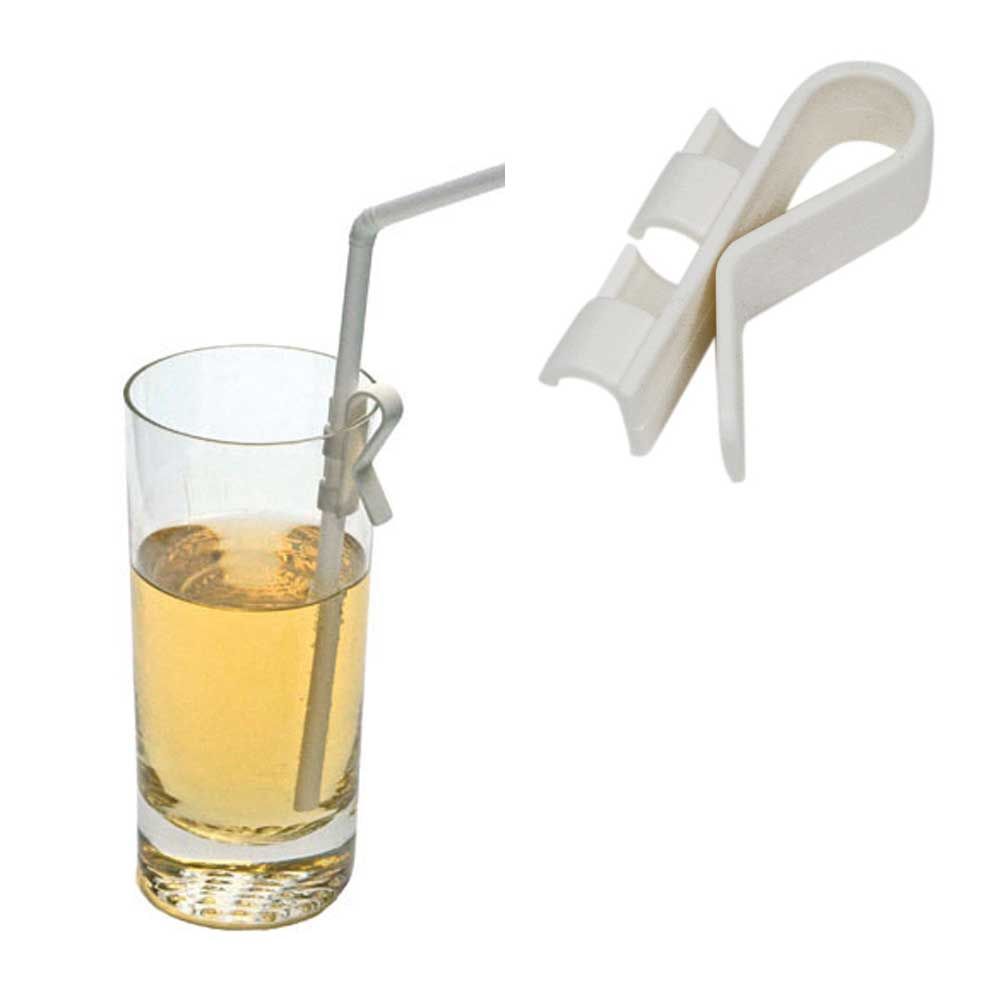 Behrend drinking straw holder, up to 6 mm diameter, white, 1 piece