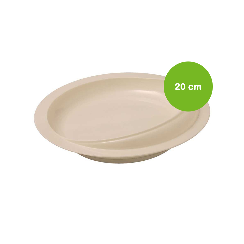 Behrend plate with raised edge, non-slip, rubber feet, ABS plastic