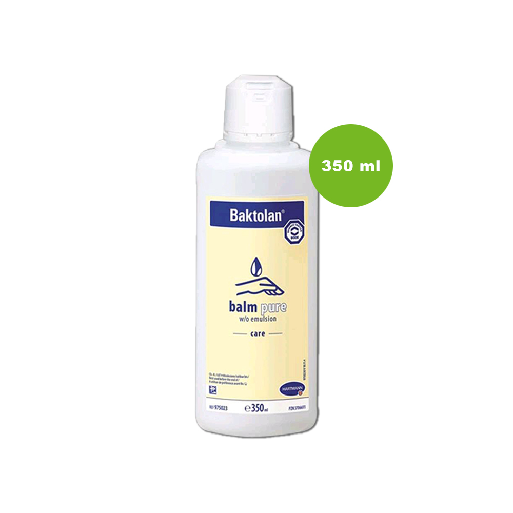 Baktolan balm pure, skin care emulsion by Bode, 350 ml bottle