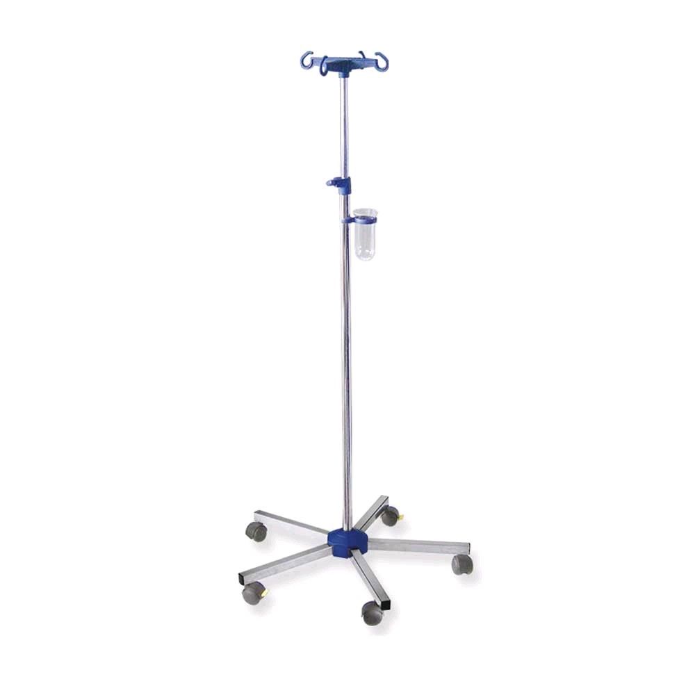 Ratiomed IV pole, stainless, 5 casters, height adjustable, 1 item