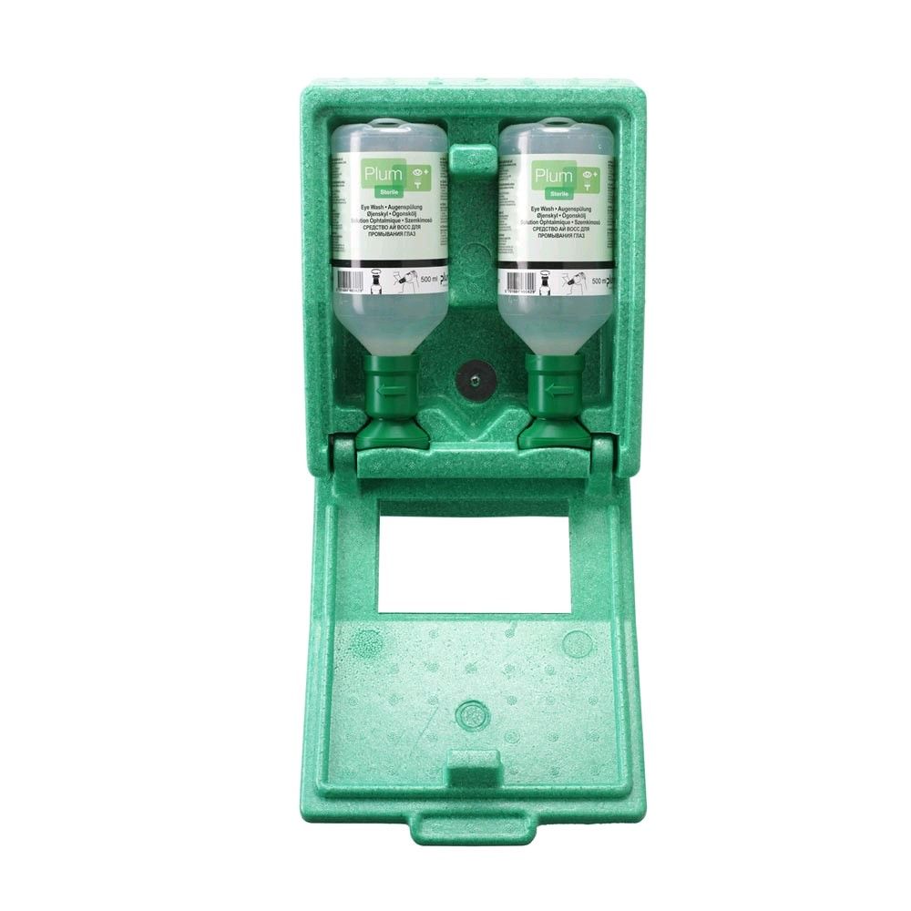 Plum Eye Wash Station in wall box with mirror with 2x500 ml bottles