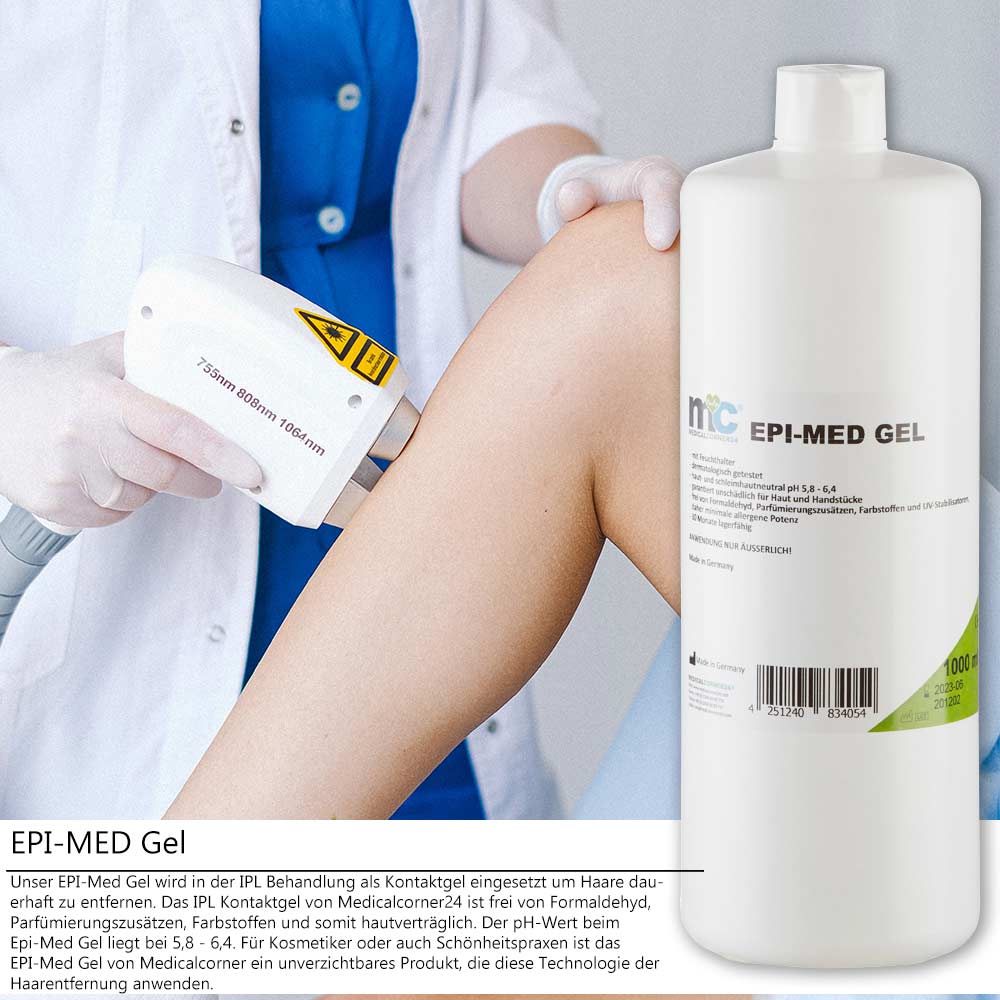 IPL Gel Epi-Med, IPL contact gel for laser hair removal, 3 x 1 litre