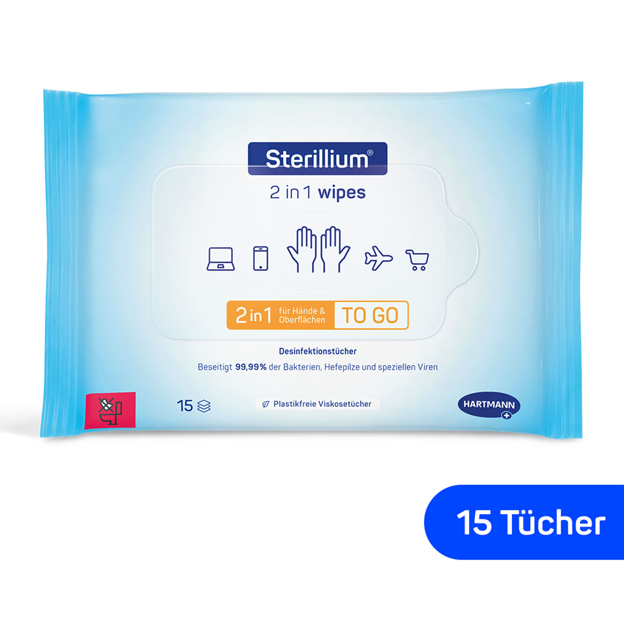 Hartmann Sterillium® 2 in 1 wipes, hand and surface disinfection wipe