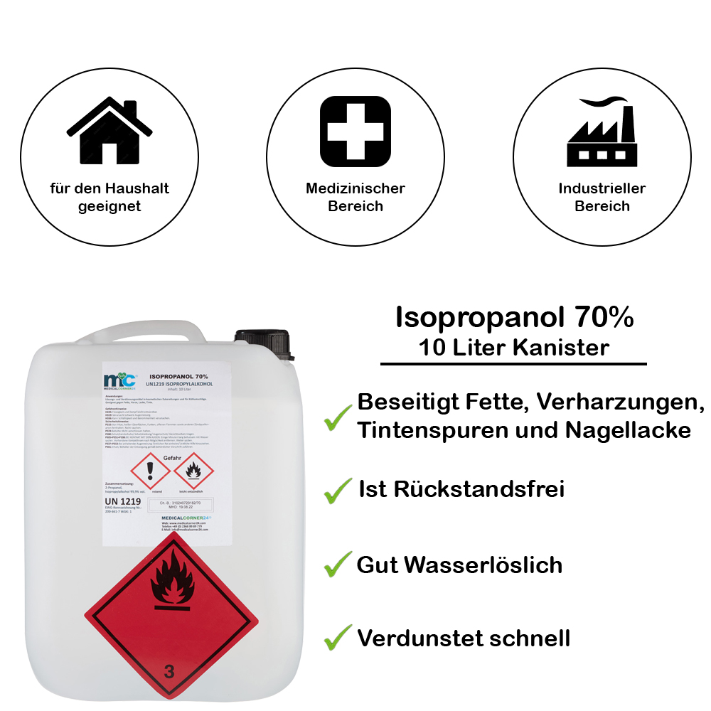 Isopropanol 70% isopropyl alcohol 2 x 10 litre canister