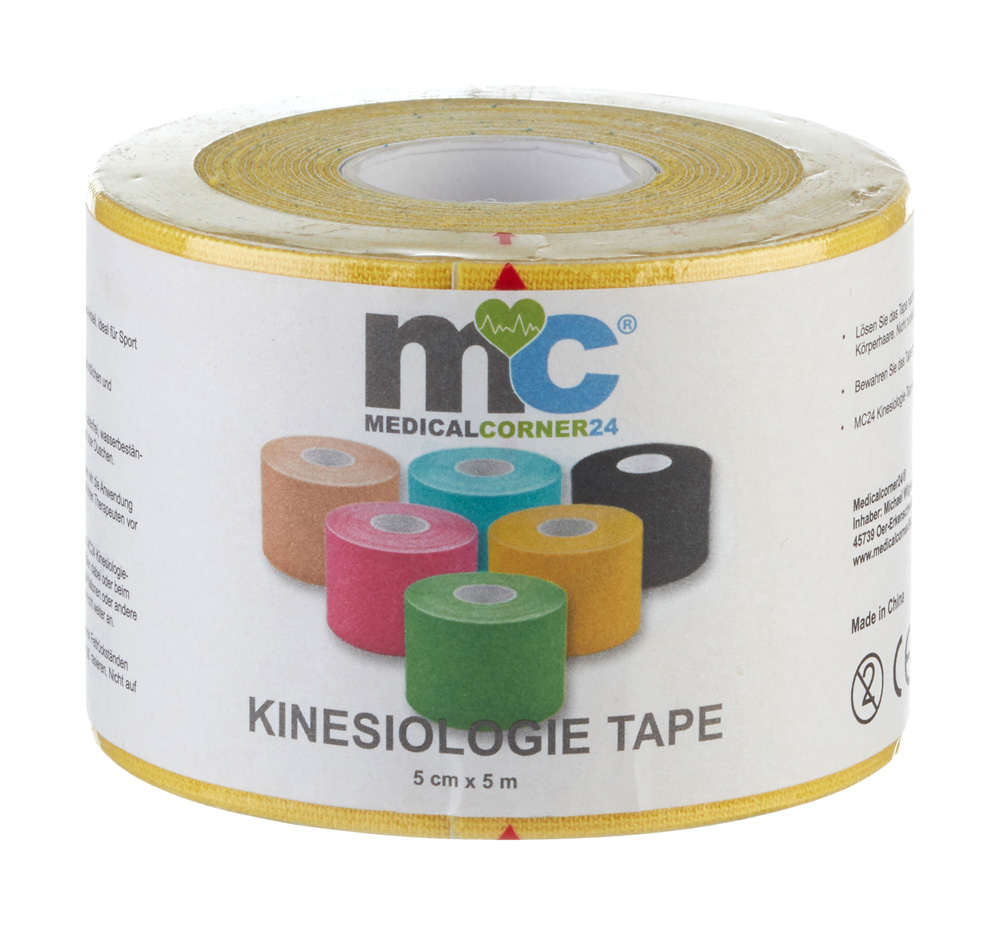 Power Kinesiology Tape, 5 cm x 5 m, 1 roll, yellow