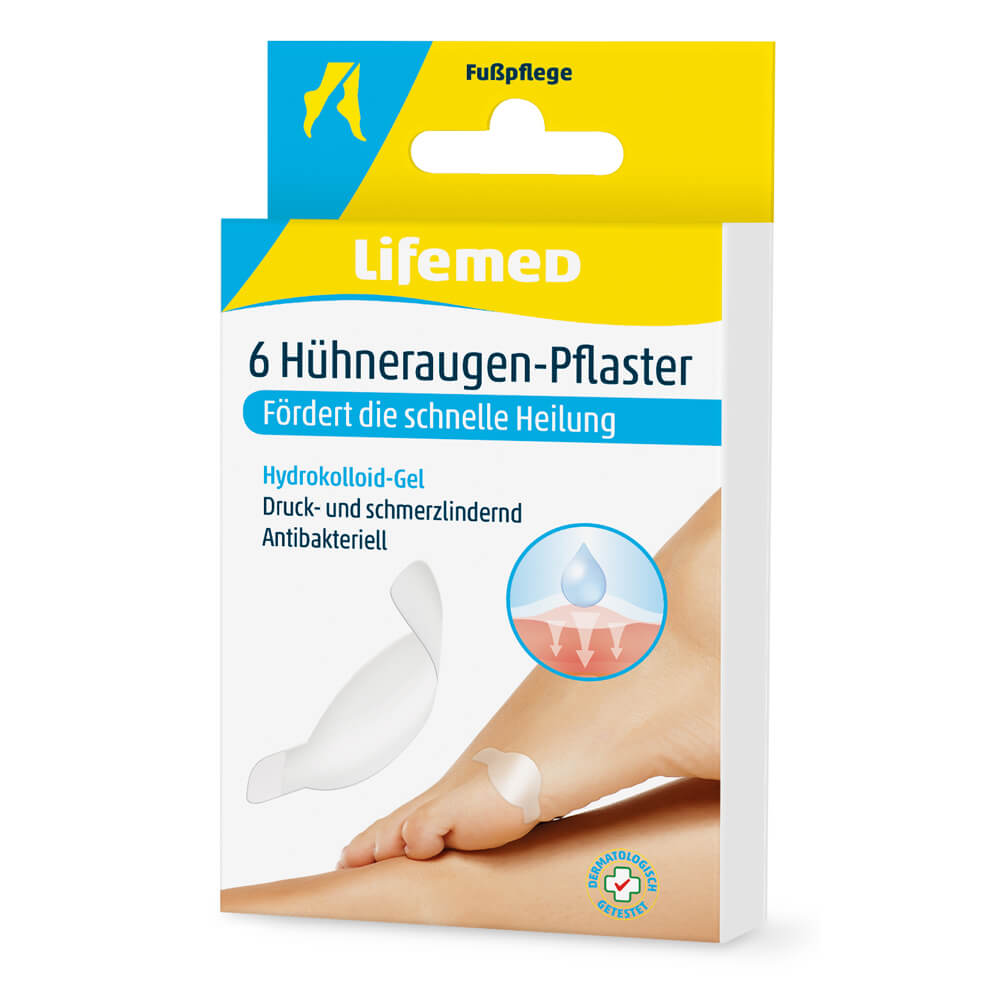 Lifemed® corn plaster, transparent, 6 pieces, 4,5 x 2,2cm