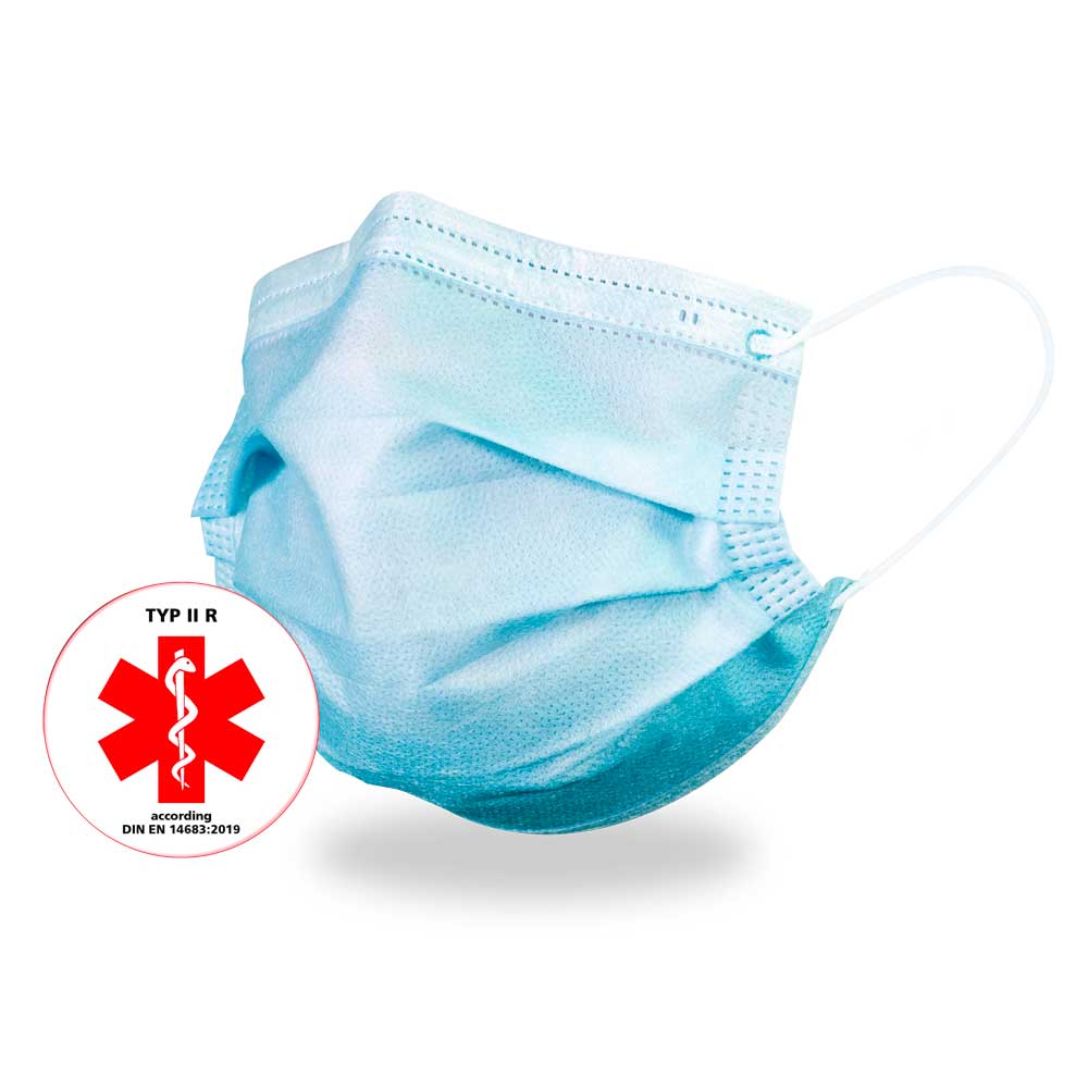 Pandemic protection set with medical masks, hand disinfection gel