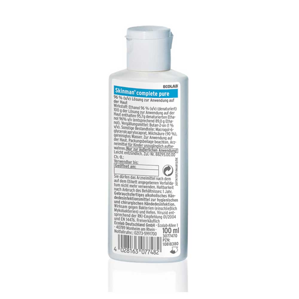 Ecolab Hand Disinfection Skinman Complete pure, 100 ml