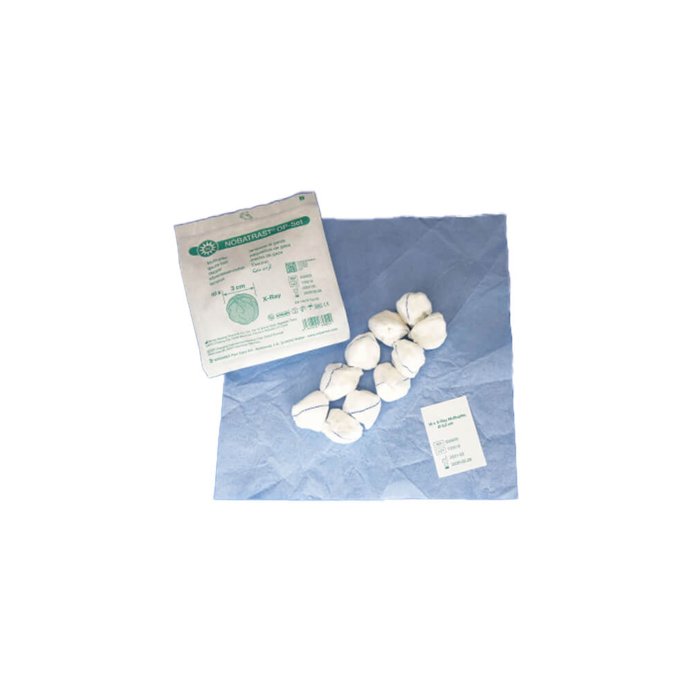 Nobatrast OP-Set, 10 gauze swabs, sterile, Ø 3,0cm