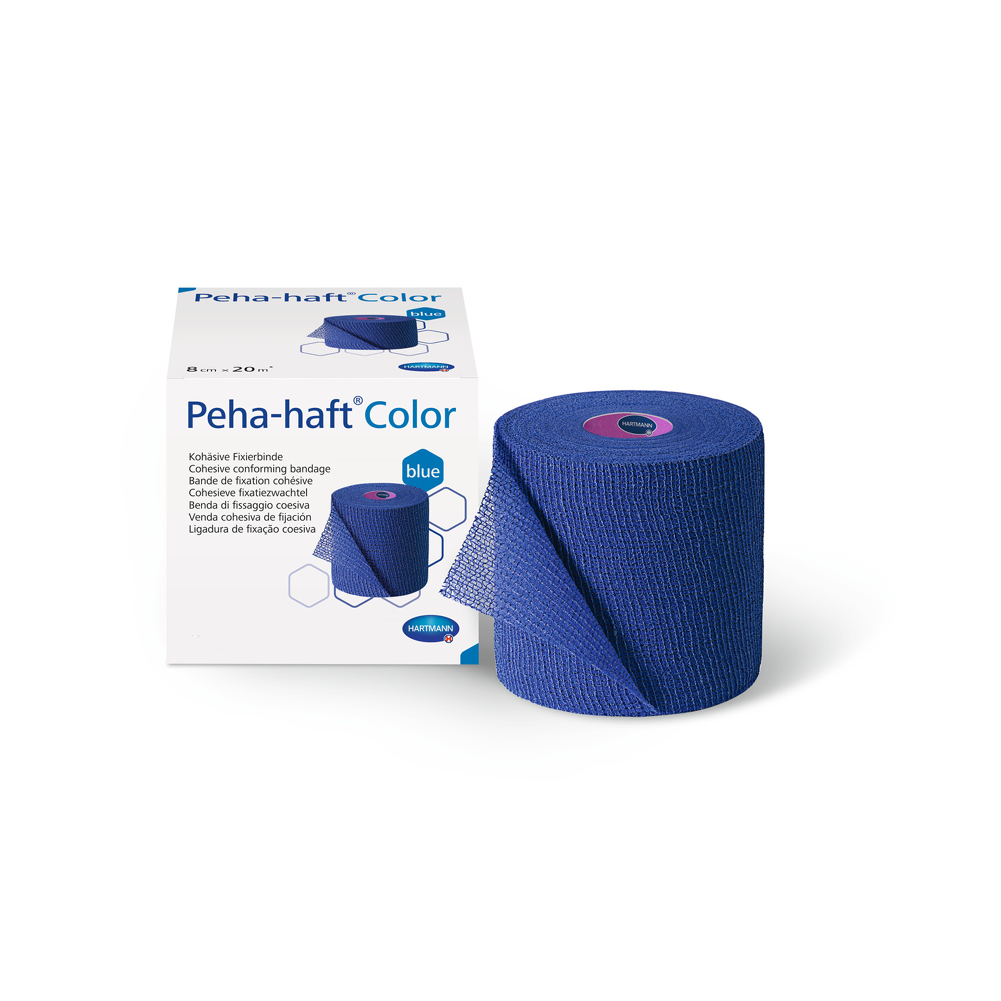 Hartmann Peha-haft® Color 8 cm blue, stretched 21m long