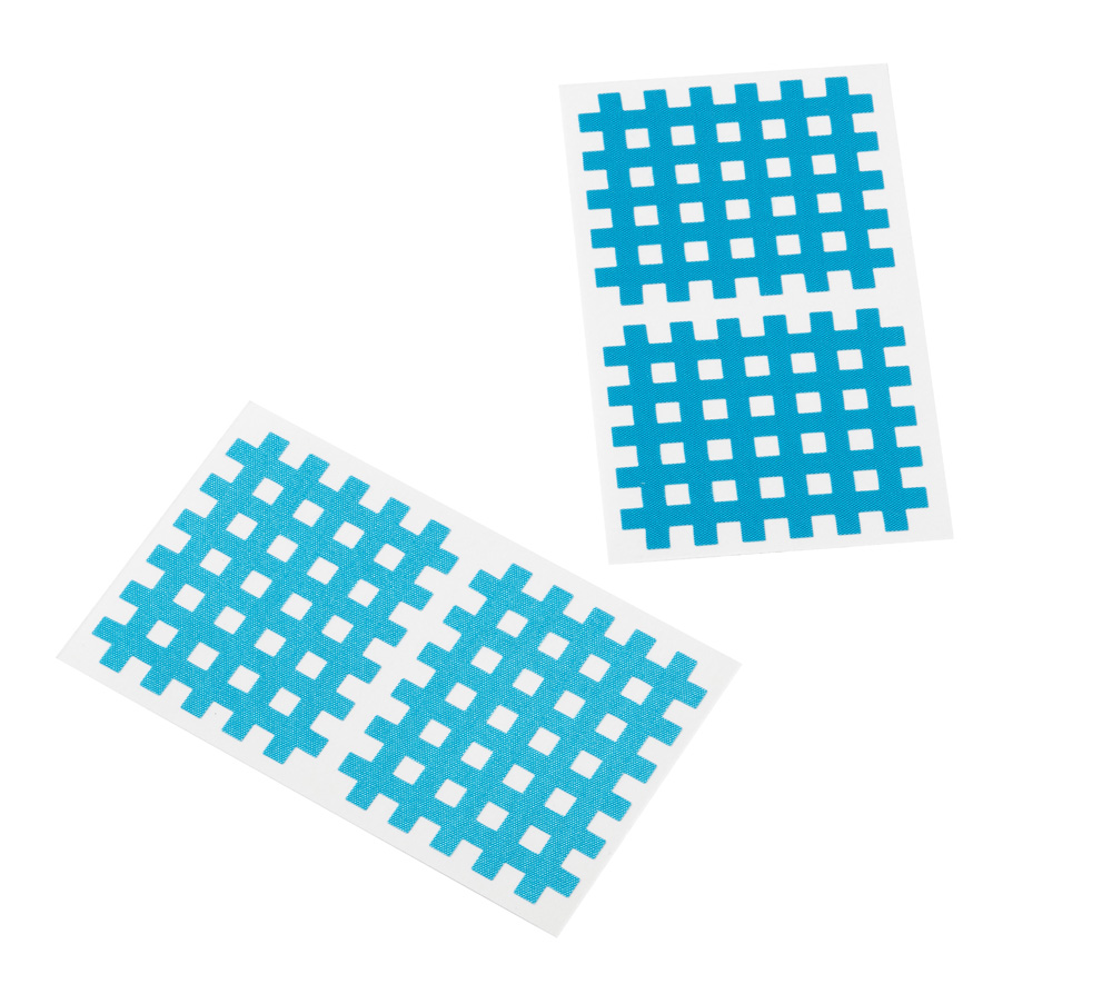 Cross Tape, 5,2 x 4,4 cm, 10 sheets with 2 patches, blue