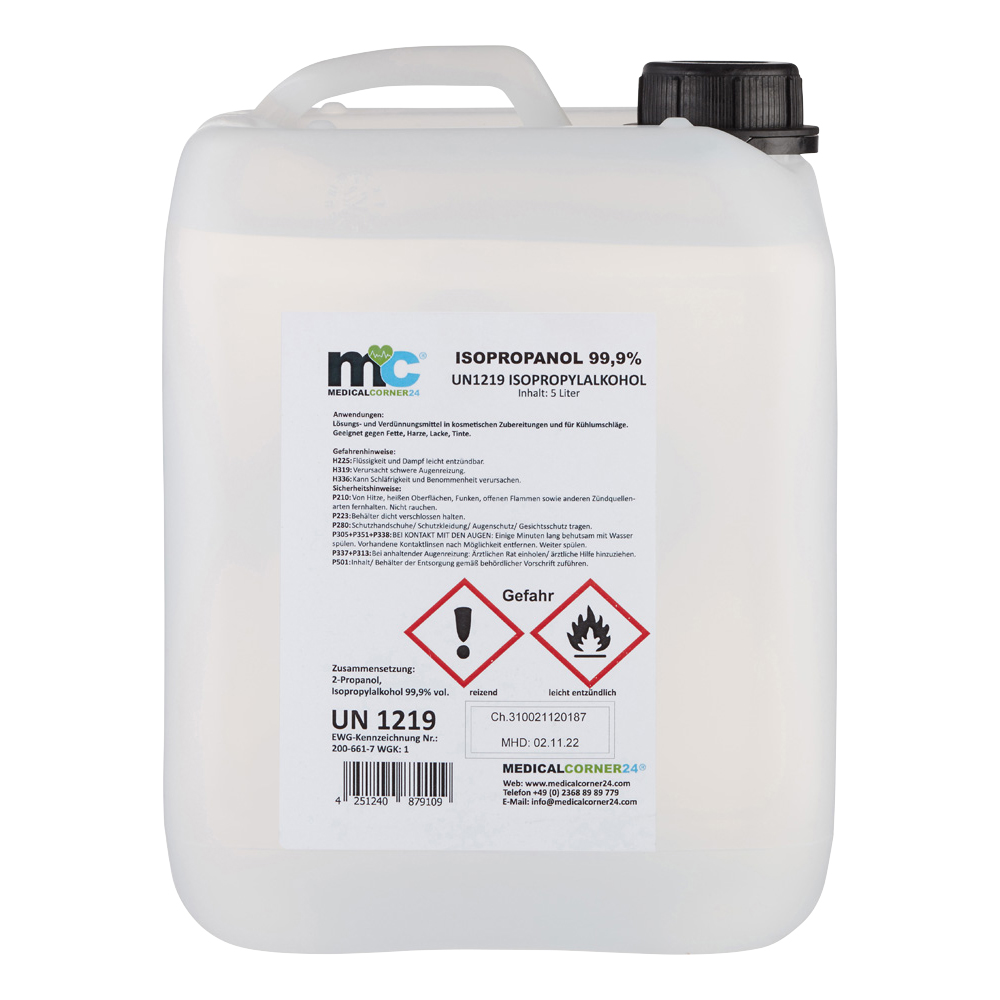 Isopropanol 99,9% isopropyl alcohol 5 litre canister