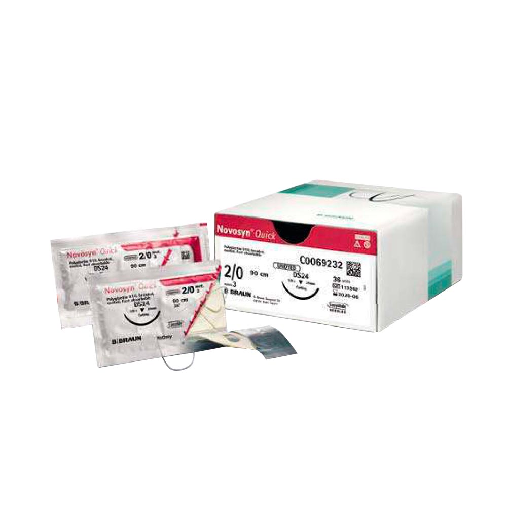 B.Braun Monosyn Quick Suture Material, Absorb., 6/0, 45cm, 36PCS, DS12