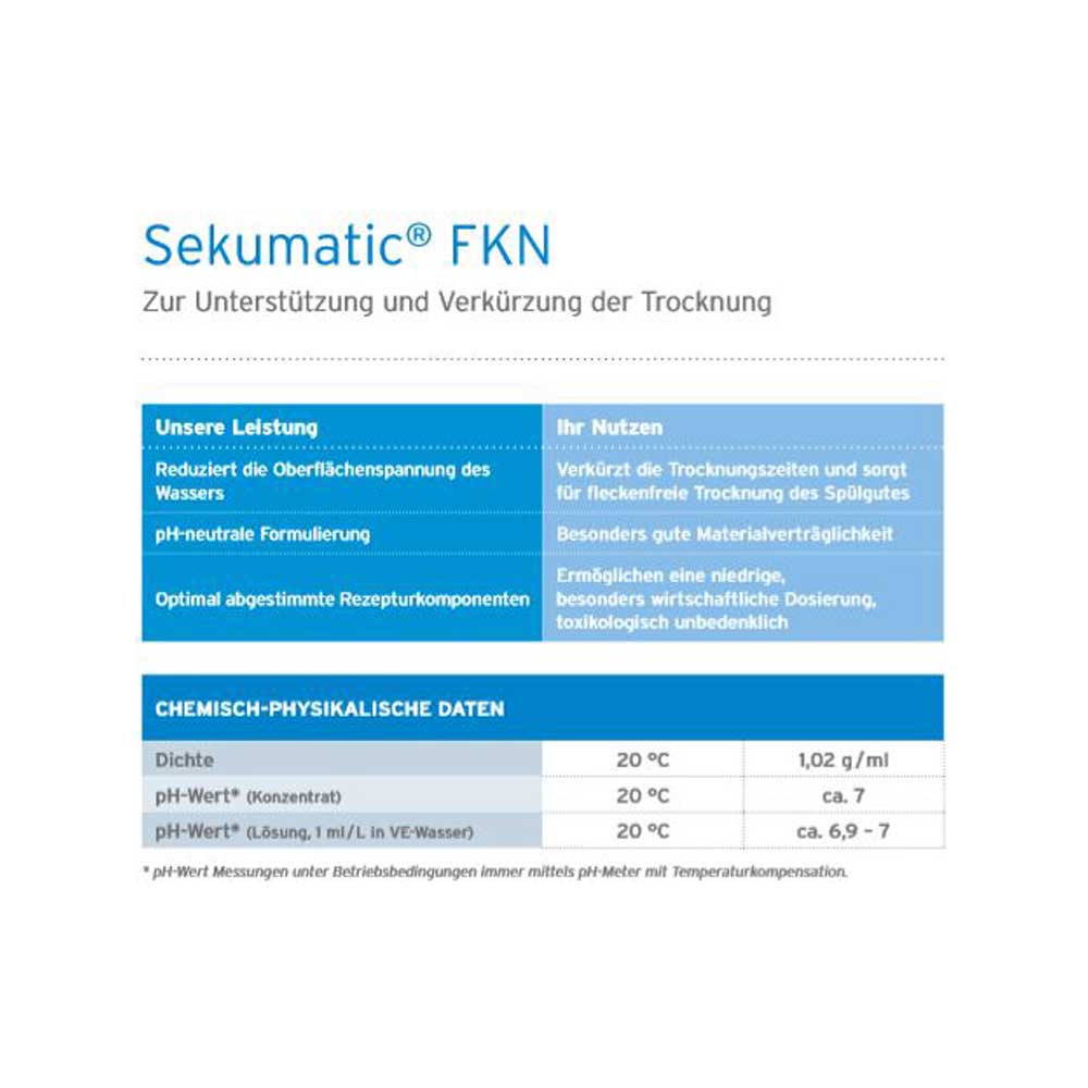 Ecolab Rinse Aid Sekumatic FKN, pH neutral, 5 L