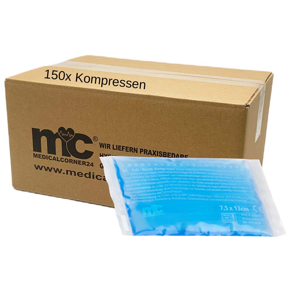 Hot and Cold Compresses, 8 x 13 cm, 150 items, individually wrapped