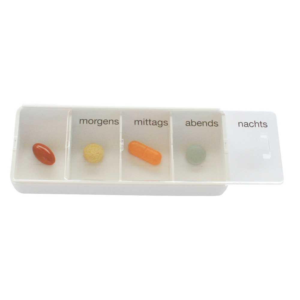 Behrend pill box, white, L, large, 4 chambers, 5 pieces