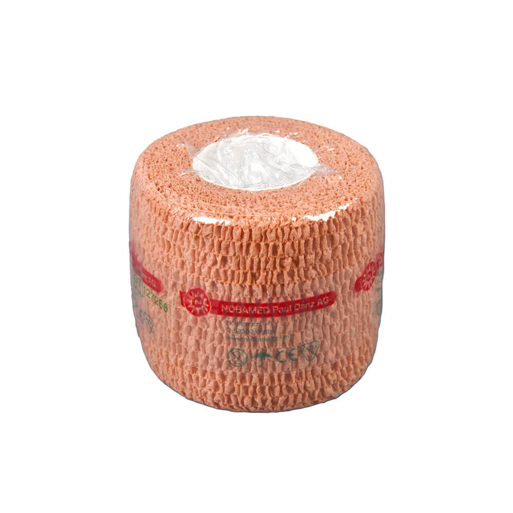 Nobaheban cohesive compression bandage, brown, 4,5m x 3,75cm