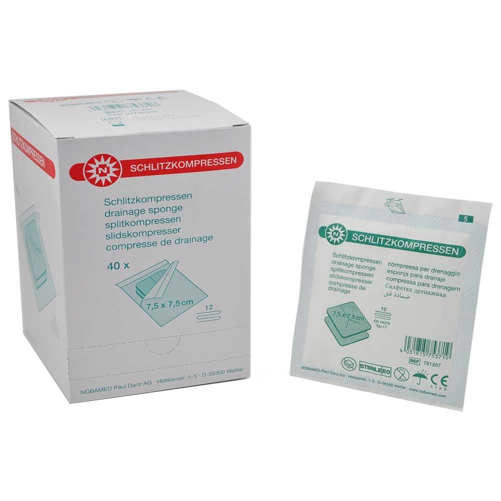 Noba slit compression sterile, 12-fold, Y-cut, 40x 2pcs, sizes