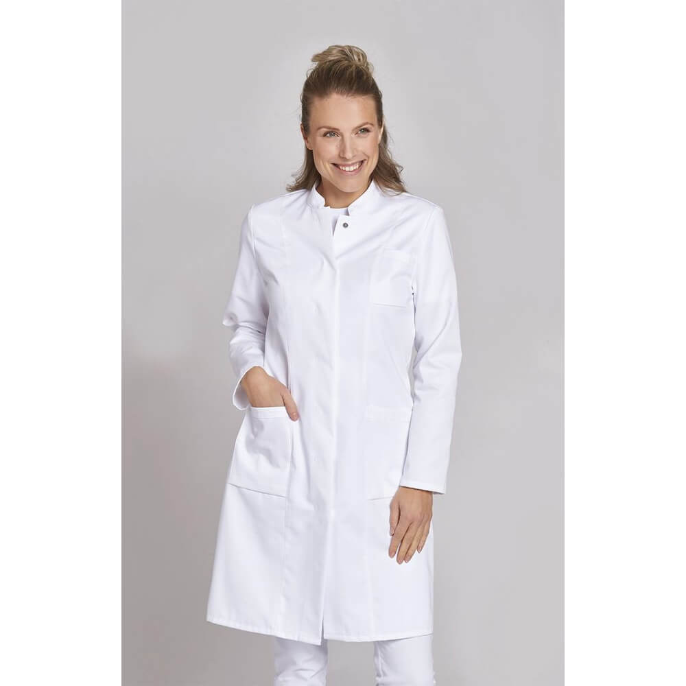 Leiber Coat for ladies, long sleeve, side/peep pockets, white, size 38