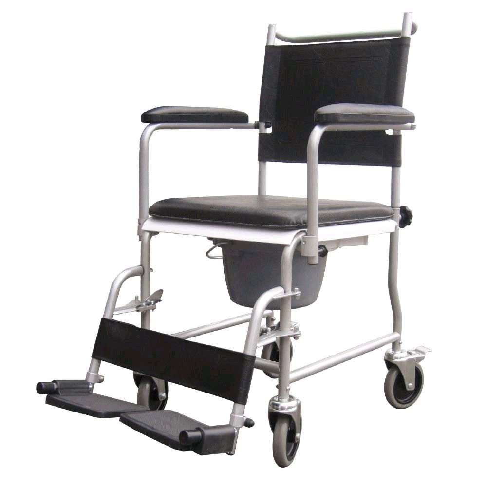 Careline commode chair Standard swivel arm / foot rests, bucket