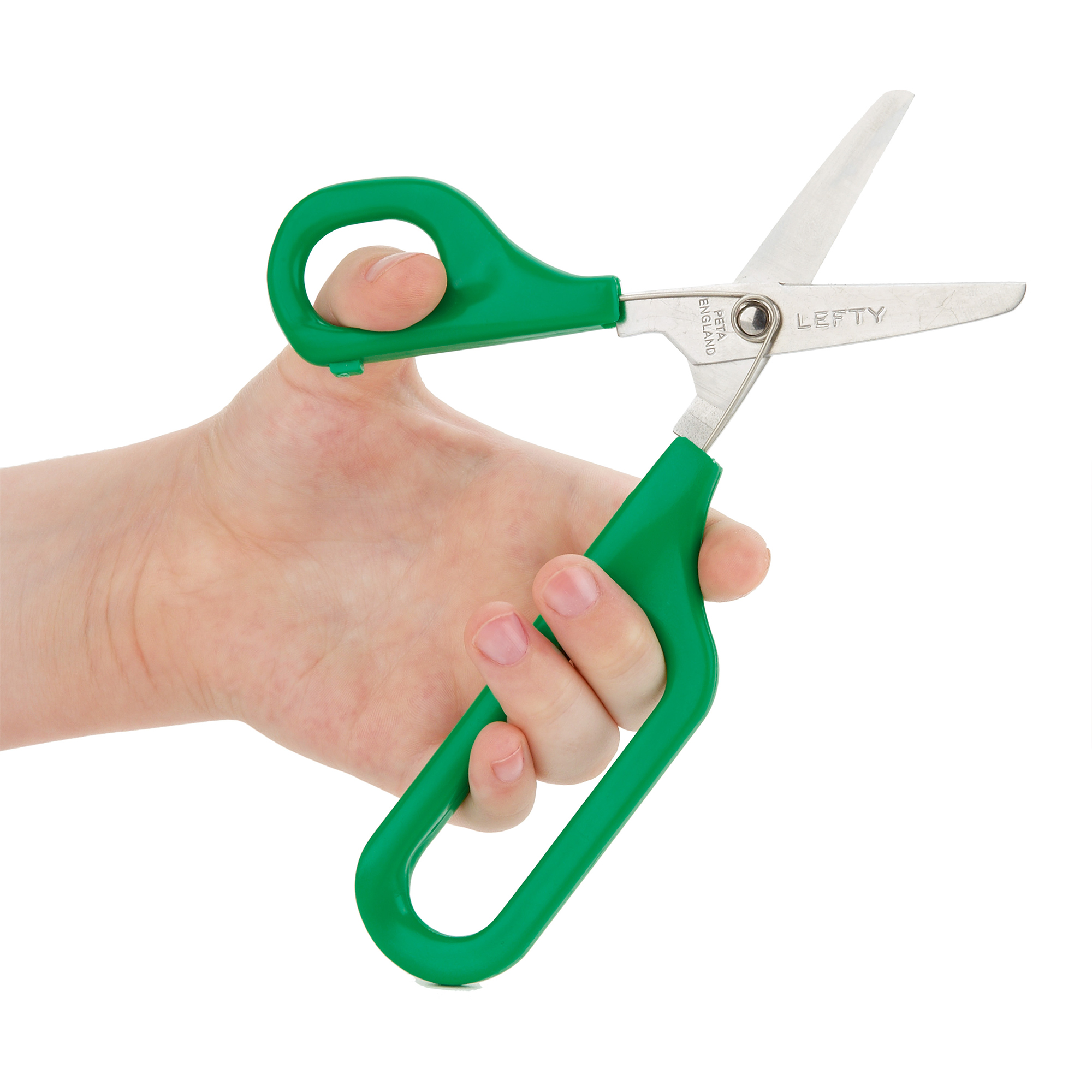 Sundo EASI-GRIP Scissors with Finger & Thumb Hole, pointed, 7.5 cm, green, Left